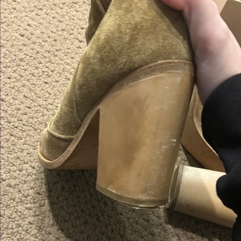 Laurence Dacade Olive Suede Ankle Booties - Picture 6 of 7